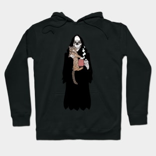 Grim Reaper, Coffee & Cat friend Hoodie